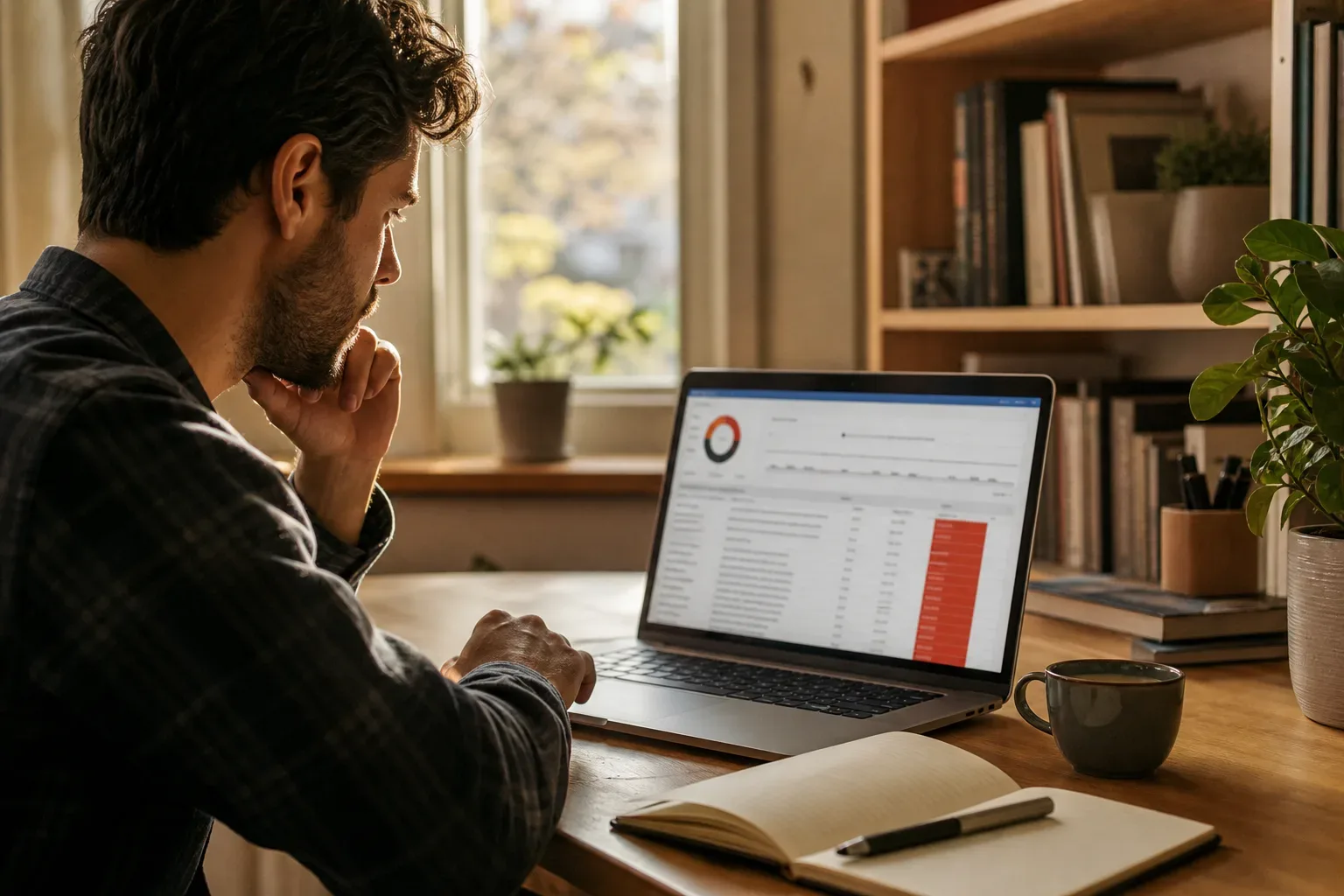 A person running a site crawl tool and watching broken link results populate on a laptop screen