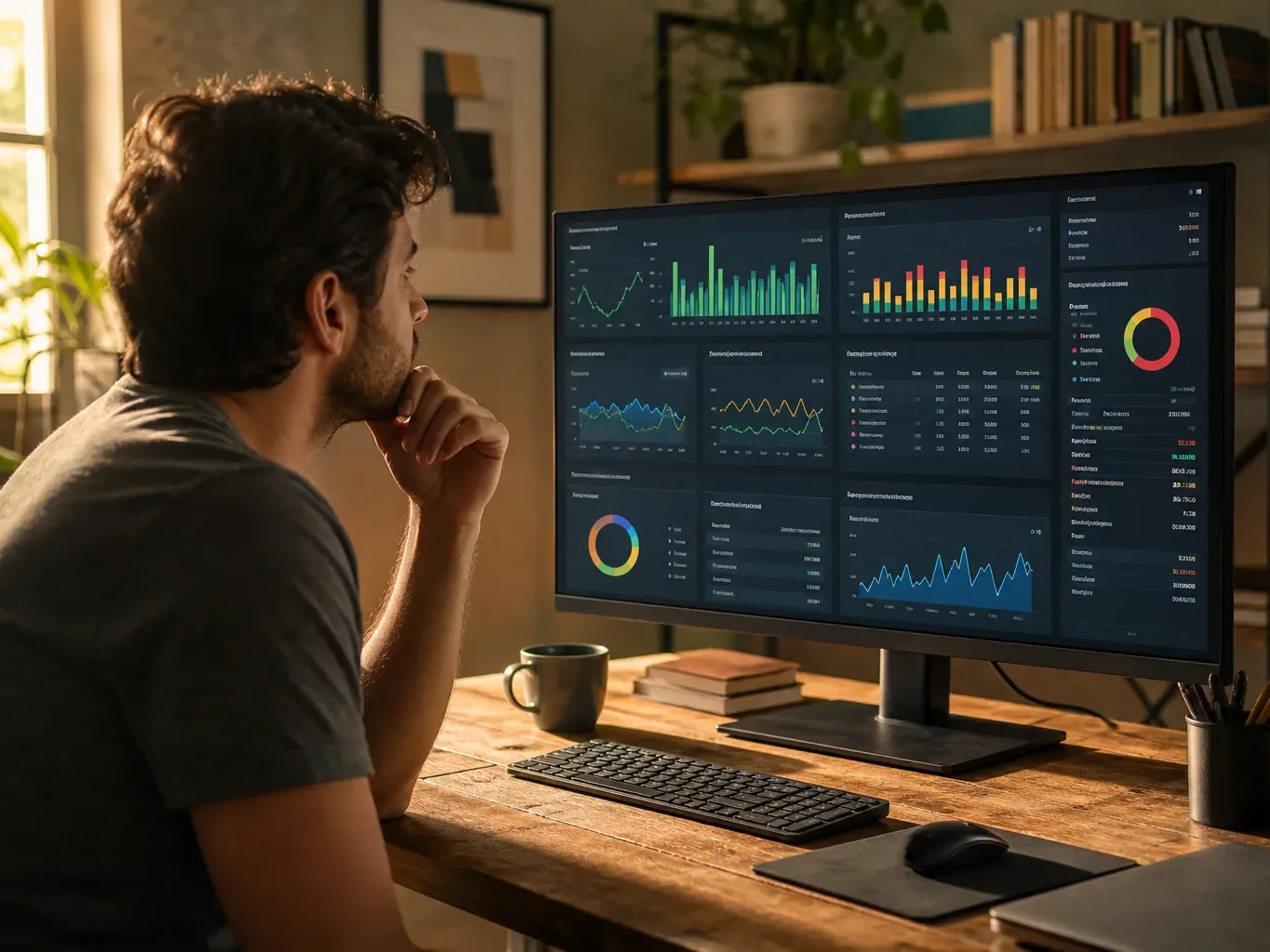 A screen displaying multiple SEO tool dashboards with crawl data and error counts visible