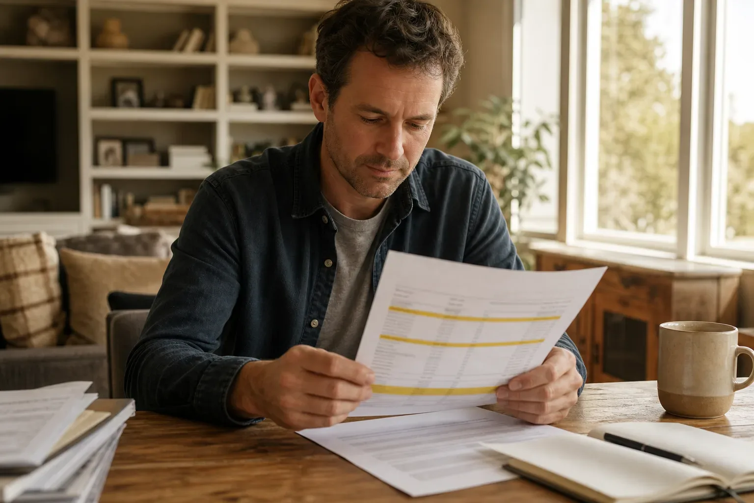A printed technical audit quote document with line-item costs highlighted in yellow